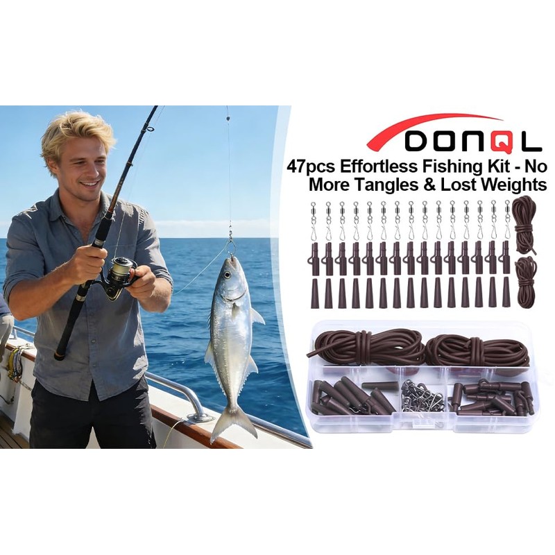 DONQL 47 Pcs Lead Clips Carp Fishing Accessories with Clips