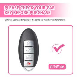 Rislobx Pink Key Fob Cover Car Keychain Case Protector for Altima Maxima Rogue Armada Pathfinder Pink Keychain Accessories
