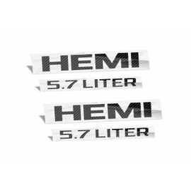 HEMI 5.7 Liter Emblem Overlay Decal - 2013-2018 Ram - (Color: 3D Carbon Fiber)
