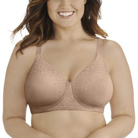 Vanity Fair Radiant Women’s Full Figure Lightly Lined Smoothing Underwire Bra, Honey Beige Lace, 40C