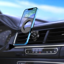Magnetic MagSafe Air Vent Car Mount Secure Phone Holder 360° Rotation Universal Cell Phone Holder Built-In MagSafe Box IncludedMaterial: Premium magnetic core, high-grade plastic, aluminum alloy body, Feature: 360° rotation, powerful magnetic grip, tool-