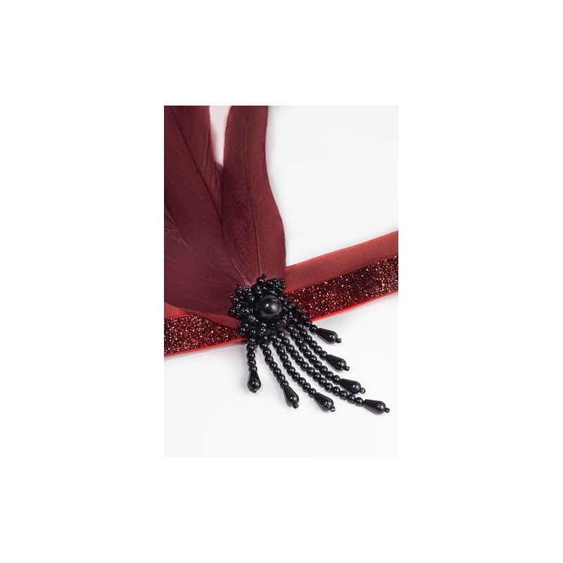 BABEYOND 1920s Flapper Headpiece Roaring 20s Great Headband Black Feather