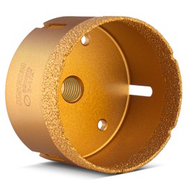 KSEIBI 615289 Diamond Hole Saw, 3-1/2 Inch (89mm) Diamond Core Drill Bit for Porcelain, Ceramic, Granite Drill Bits, Brick, Marble, Dry Cutting, 5/8"-11 Thread, Angle Grinder Compatible