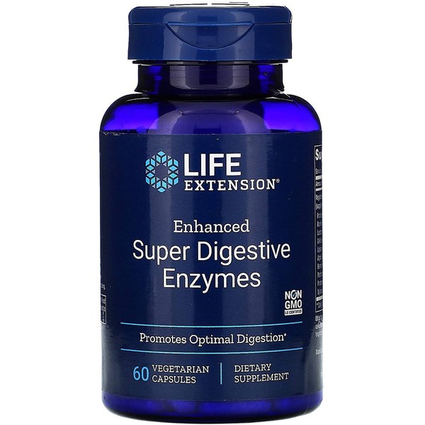 Life Extension Enhanced Super Digestive Enzyme, 60 Vegetarian Capsules
