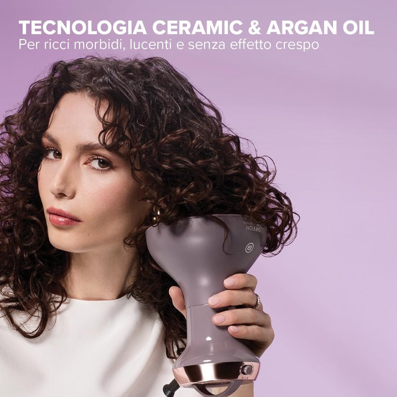 Bellissima Imetec Diffon Ceramic & Argan: Diffusore per Capelli Ricci