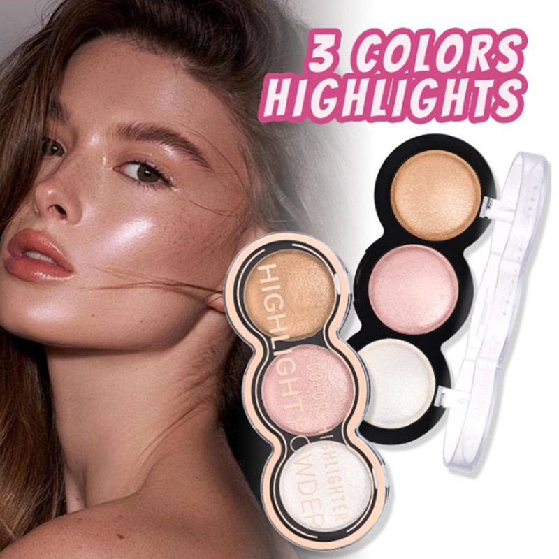 Eazerom 01 3 Colours Blush Contour Highlighter Makeup Palette with