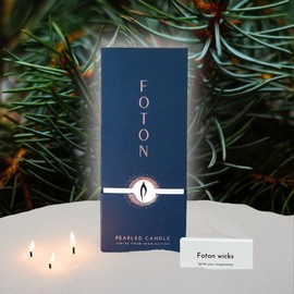 Foton Pearled Candle - Scented White:_FESTIVE FIR - Freshly Cut Christmas Tree
