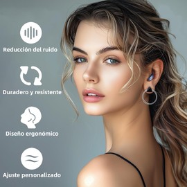 Tapones Oidos Ruido Dormir, Tapones Oídos de Silicona, Reducción de ruido de 45 dB, Lavable y Reutilizable, para dormir, concentrarse o viajar (azul, talla única)