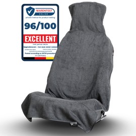 Upgrade4cars Terry Cloth Car Seat Cover Universal in Grey | Anti Sweat Towel Seat Protector perfect for Summer & Sport