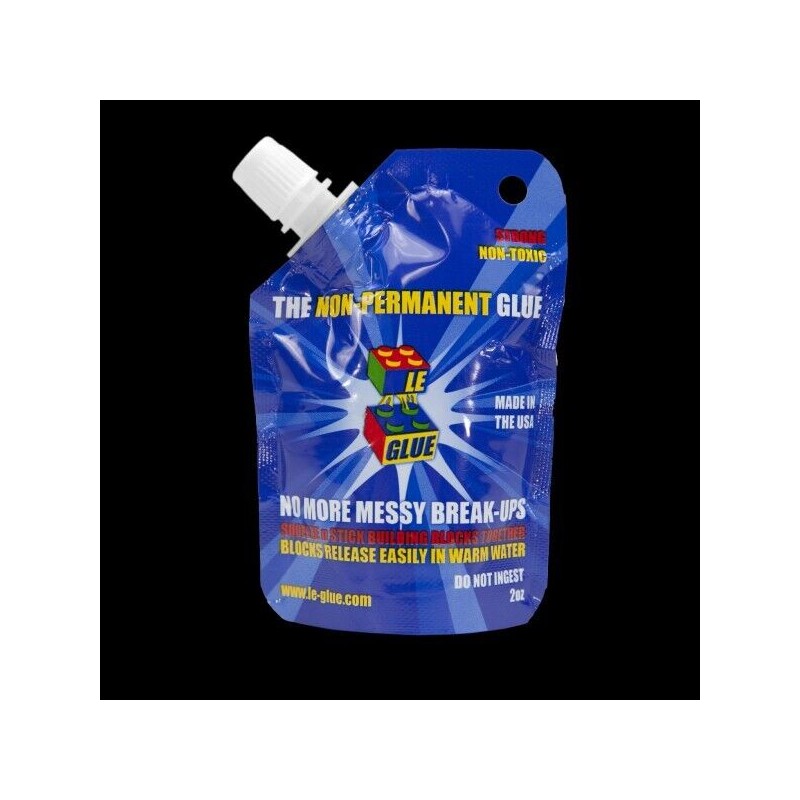 Le-Glue Releasable Adhesive made for Plastic Building Blocks 2pk