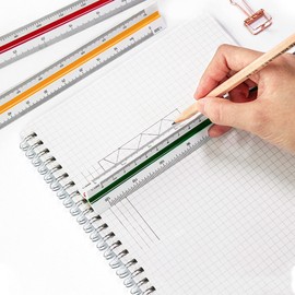 Jimjis Triangle Scale, 11.8 inches (30 cm), Drafting Supplies, Scale Ruler, For General Use, Plastic, Special Scale Scale, Large, 1/100, 1/200, 1/250, 1/300, 1/400, 1/500