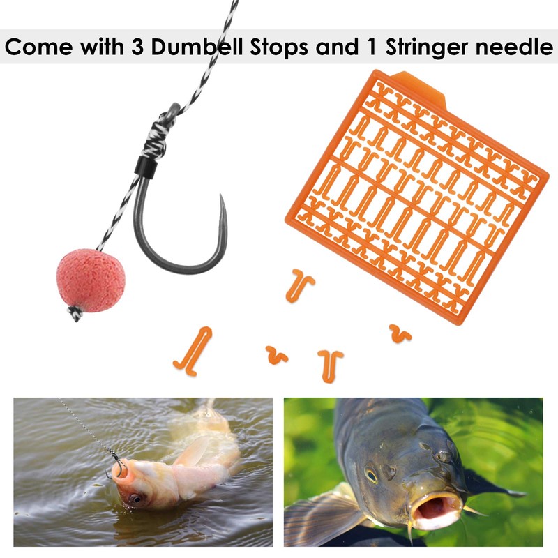 Luroad Carp Fishing Hair Rigs, 20 Pcs Curved Barbless Carp