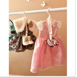 Boottique Child Garment Rack- Kids Closet Organizer- with Accessory Keepers (American Girl Doll Storage System)