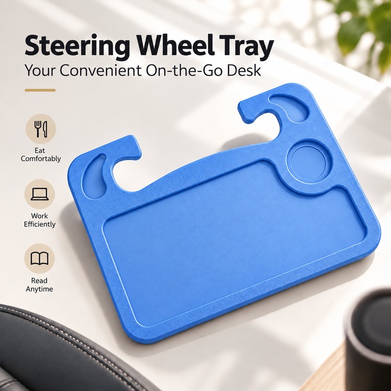 Car Steering Wheel Tray for Eating & Laptop Use –