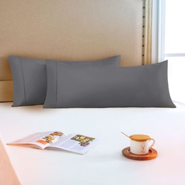 Cushion Cover 50 x 90 cm, Set of 2 - Premium Microfibre Super Soft - Cushion Cover 50 x 90 cm - Dark Grey