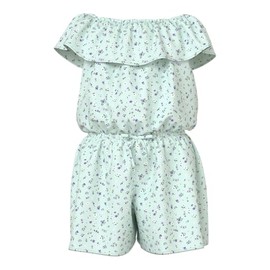 NAME IT Girls' Nkfvinaya SS Playsuit Fffff Noos, Aqua Glass
