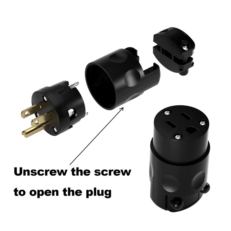 Oviitech Electrical Replacement Plug Connector Set, Extension Cord Ends Male