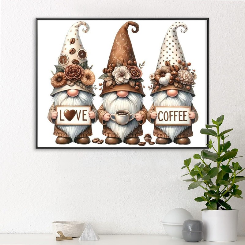 Gnome Diamond Painting Kits for Adults, Coffee Diamond Art Kits