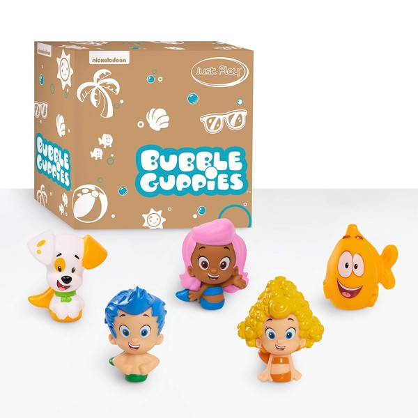 Bubble Guppies 5-Piece Bath Toy Play Set, Includes Gil, Molly, Deema, Mr. Grouper, and Bubble Puppy - 