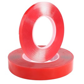 PackYard Acrylic Heat Resistant Double Sided Transparent Tape 0.4 Inch/ 1 Inch x 33 FT Heavy Duty for Carpet Fix/Home Office Wall/DIY Crafts/Led Light