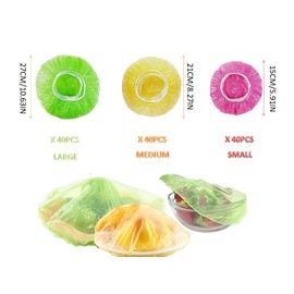 Kellegour Pack of 120 Food Covers, Plastic Food Covers, Reusable Covers for Bowls, Fresh Protection Pack, for Vegetables, Fresh Protection or for Home (Three Colours)