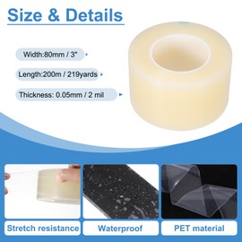 PATIKIL Removable Protective Film Tape, 3 Inch x 656 ft PE Surface Protective Scratch Film Tape Roll for Furniture Electrical Appliances Plastic Hardware High Stickiness Clear