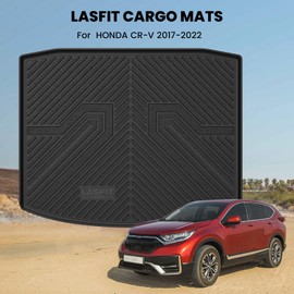 LASFIT Trunk Mat for Honda CRV 2017-2022, All Weather Custom Fit TPE Cargo Mat for CR-V 2017 2018 2019 2020 2021 2022 Trunk Tray Cargo Tray in Lower Position, Black