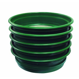SE 13 1/4 Inch Stackable Classifier Gold Prospecting Pan Set - Includes 1/2" 1/4" 1/8" 1/12" and 1/20" Stainless Steel Mesh Sifting Pans, Green, 5 Pack