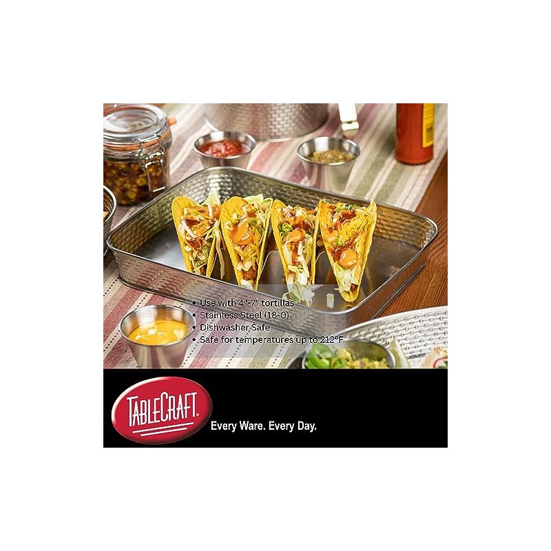 TableCraft Products TRS34 Taco Taxi, Solid Stainless Steel, 3-4
