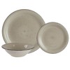 Stoneware Dinnerware Set. Dishes for 4. Plates and Bowls Set.