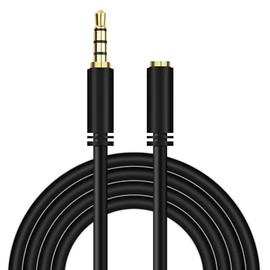 REY 3.5mm Male to Female 4 Pin Audio and Microphone Cable TRRS Male Gold 2 Meters