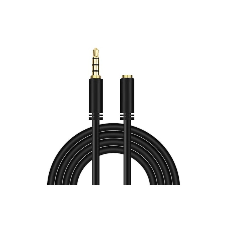 REY 3.5mm Male to Female 4 Pin Audio and Microphone