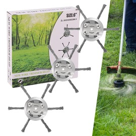 GYZOMKBIU 3PC 6 Inch Steel Wire Grass Trimmer Head, 2025 New Steel Wire Weed Brush Cutter Trimmer Head, Unbreakable Steel Wire Grass Trimmer Head Suitable for 5mm Inner Shaft