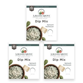 A Blend Above Spinach Parmesan Dip Mix, 1oz, (3 Pack), Gluten-Free, No MSG, All Natural, No Preservatives, Vegetable Dip, Keto Friendly, Low Carb, Easy to Make