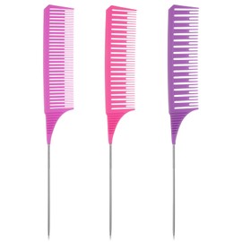 LIQWEI 3 Pcs Highlighting Comb, Hair Dye 3 Sizes Rat Tail Comb, Parting Combs Foiling Hairdressing Hair Color Combs for Hairs Stylist Salon Barbershop Home Women