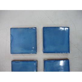 Talavera 100 solid blue Mexican tile handmade talavera backsplash mosaic size 2 X 2"