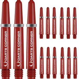 DESIGNA DARTS S0745 Stems | 5 Sets of Tough Nylon Darts Corner Dart Shafts including Steel Ring, Short, Red