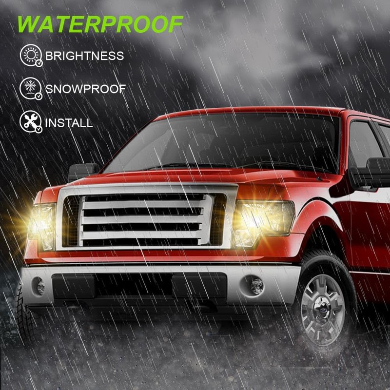 GRAND ORANGE Pair Headlights Assembly, Compatible with Ford F150 2009-2014,