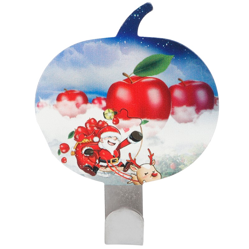 8Pcs Apple Shape PunchFree Hook WallMounted Sticking Hook Kitchen Bathroom
