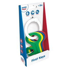 Ambi Toys, First Keys, Rattle and Teether Toy, Ages 3 Months Plus