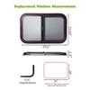 24"x20" RV Sliding Window - Horizontal Teardrop Style, DOT-Certified Tempered