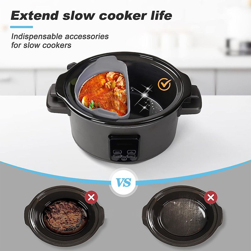 Silicone Slow Cooker Liner 6 Quart Reusable Slow Cooker Divider
