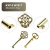 VIDABTE KYF2 KY7-2 Grandfather Clock Door Key,Solid Brass Skeleton Key