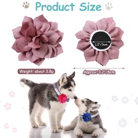 Saintrygo 20 Pieces Dog Collar Flowers Multi Color Pet Flower Bow Ties Flower Collars for Dogs Grooming Cat Puppy Dog Flowers for Collars Dog Charms Collar Accessories