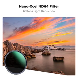 K&F Concept 49mm ND64 Filter, Waterproof 6 Stop Neutral Density Filters with 28-Layer Coating Fixed ND for Camera Lens (Nano-X Series)