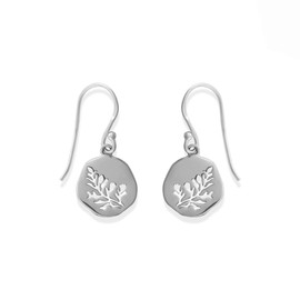 Boma Jewelry Sterling Silver Cut-Out Leaf Branch Dangle Earrings