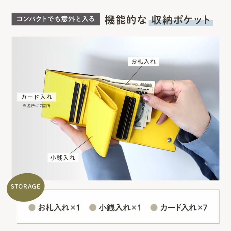 [MALTA] Mini Wallet for Women, Bills Don't Fold, Trifold Wallet,