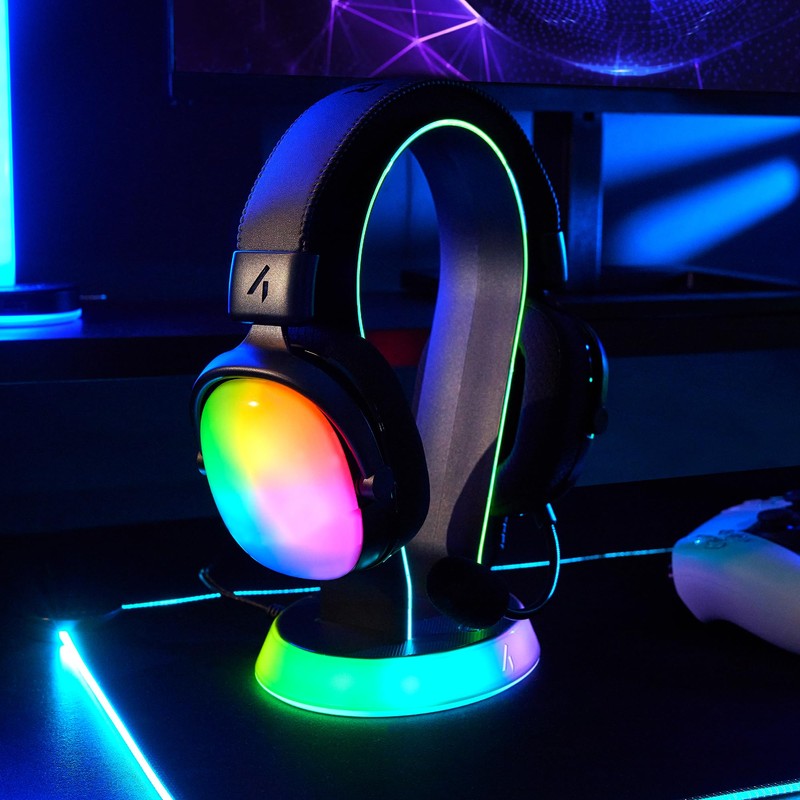 STEALTH Gaming Light Up Charging Headset Stand - Glow Black,