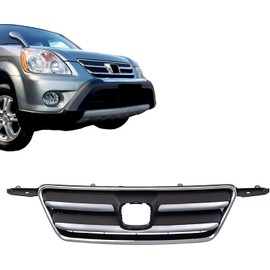 CarPartsDepot Front Grille Grill Chrome Shell With Blace Insert Compatible With 2005 2006 Honda CR-V HO1200194 71122S9AA01
