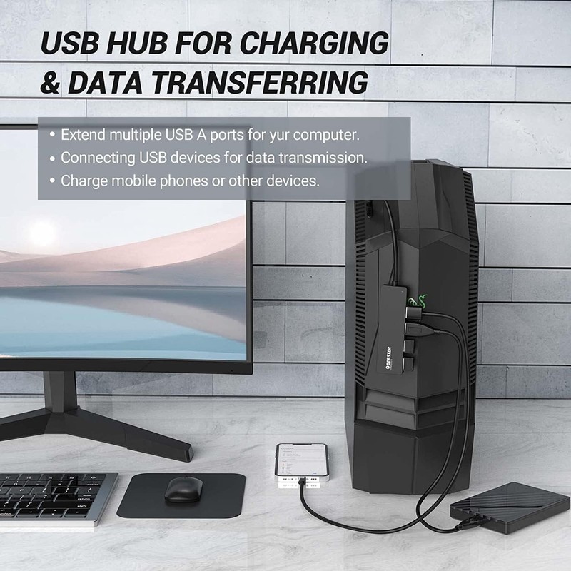 OBERSTER USB C Hub, 4-in-1 USB C Multiport with Fast
